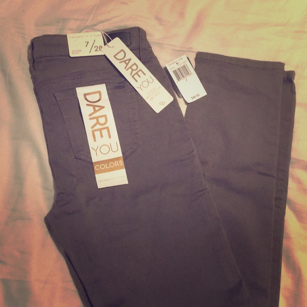 Grey straight leg celebrity pink pants